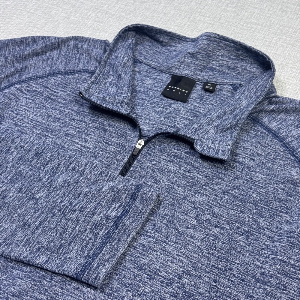 Dunning Golf 1/4 Zip Pullover Mens XL‎ Blue Stretch Long Sleeve Performance